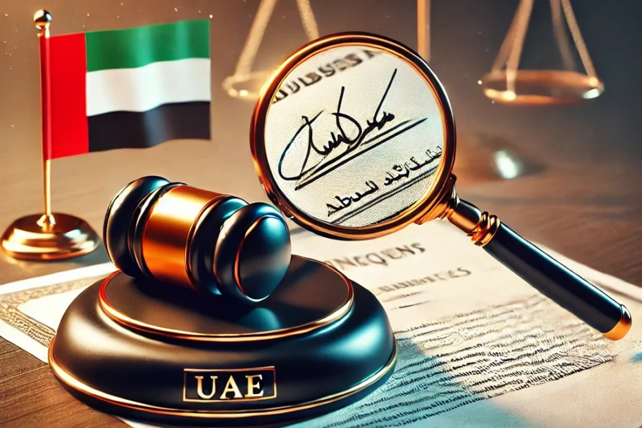 دعوى تزوير توقيع في أبوظبي