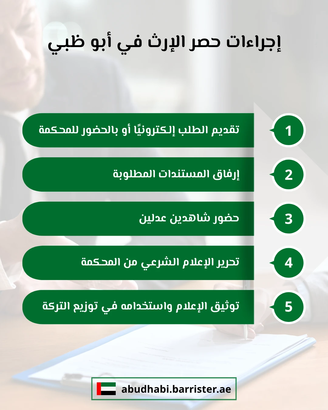 إجراءات حصر الإرث في أبو ظبي